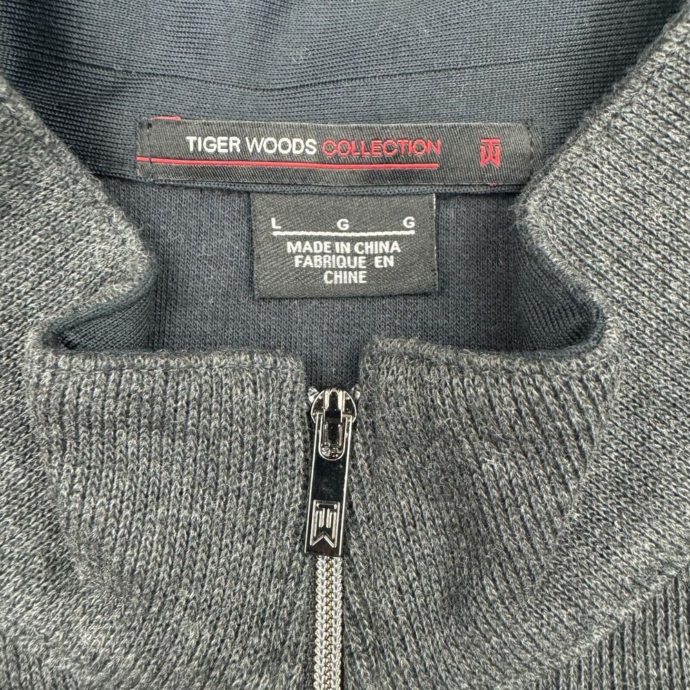 Nike Sweater Men L Gray Tiger Woods Collection Mock Neck 1/4 Zip Golf Pullover - Picture 5 of 10